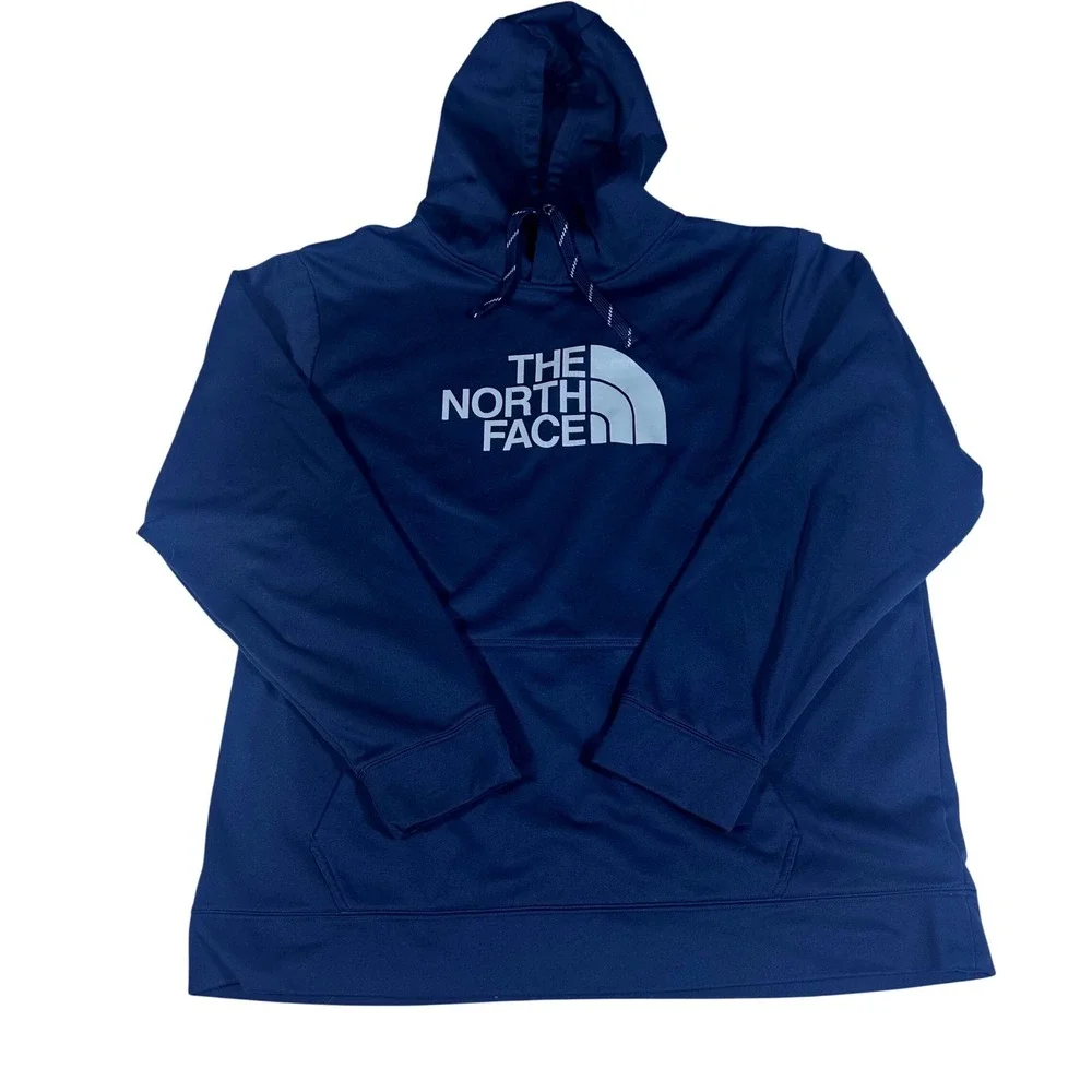 The North Face Pullover Hoodie Mens XXL Navy Blue Graphic Logo NF0A2TGQULB